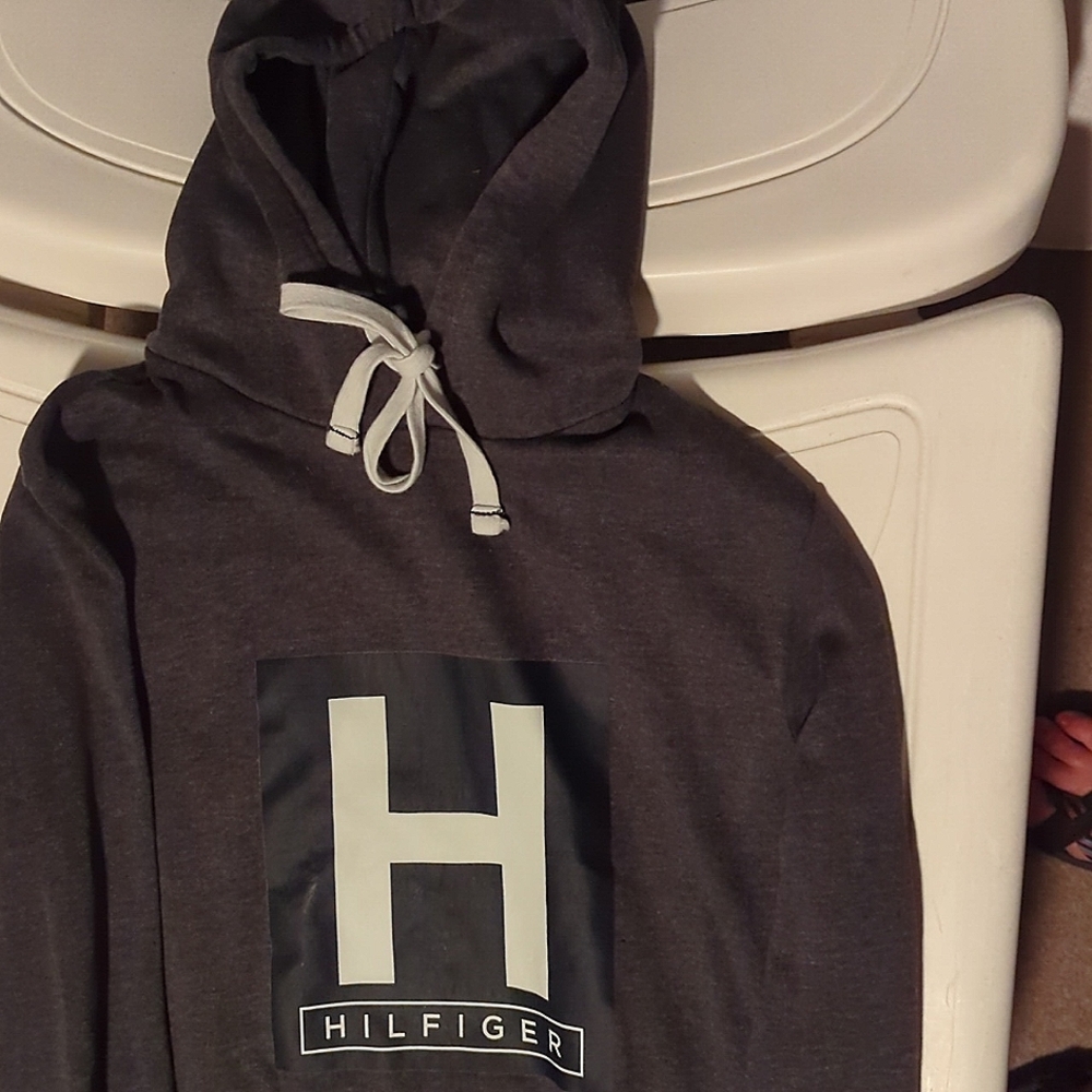 Tommy Holfiger, S/P/CH, Gray Hooded Sweatshirt